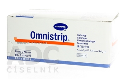 OMNISTRIP hypoalergénne prúžky na stiahnutie rany (6x76 mm) 50x3 ks (150 ks)