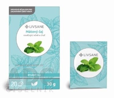 LIVSANE Mätový čaj bylinný, individuálne balené vrecká 20x1,5 g (30 g)