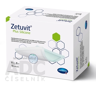 ZETUVIT Plus Silicone kompres sterilný (8x8 cm) 1x10 ks