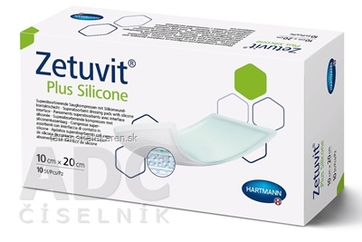 ZETUVIT Plus Silicone kompres sterilný (10x20 cm) 1x10 ks