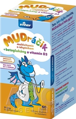 VITAR MUDráčik multivitamín s rakytníkom tbl, príchuť lesná zmes 1x60 ks