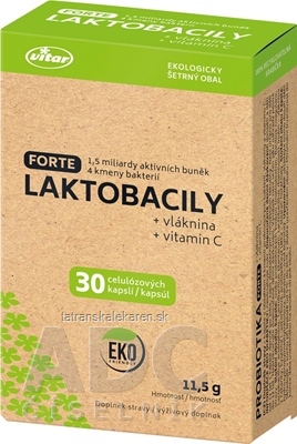 VITAR LAKTOBACILY FORTE + vláknina + vitamín C cps 1x30 ks