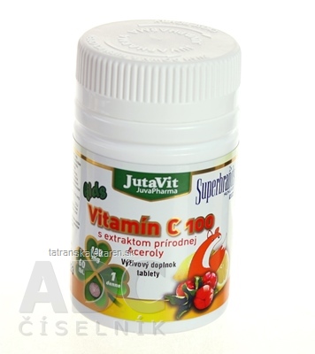 JutaVit Vitamín C 100 kids tbl s extraktom prírodnej Aceroly 1x60 ks