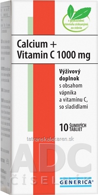 GENERICA Calcium + Vitamin C 1000 mg tbl eff 1x10 ks