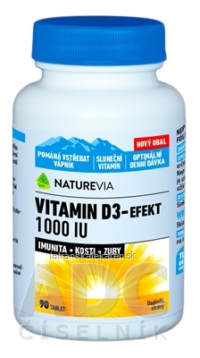 SWISS NATUREVIA VITAMIN D3-EFEKT 1000 I.U. tbl 1x90 ks