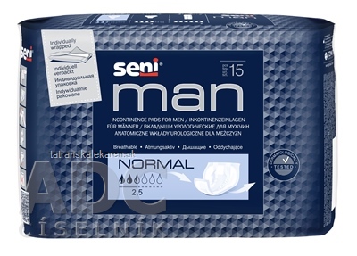 SENI MAN Normal vložky urologické pre mužov, savosť 300 ml, 1x15 ks