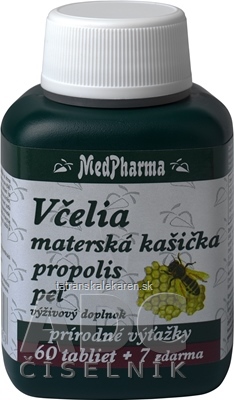 MedPharma VČELIA MAT. KAŠIČKA + PROPOLIS + PEĽ tbl 60+7 zadarmo (67 ks)