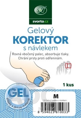 svorto Gélový KOREKTOR s návlekom 132 (palec na nohe) veľkosť M (15 mm) 1x1 ks