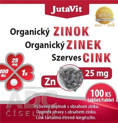 JutaVit Organický Zinok 25 mg tbl 1x100 ks