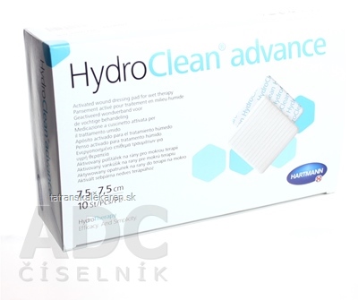 HydroClean advance vankúšik na rany štvorec (7,5x7,5 cm) 1x10 ks