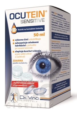 OCUTEIN SENSITIVE roztok na kontaktné šošovky + zadarmo puzdro na šošovky, 1x50 ml