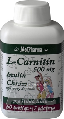 MedPharma L-CARNITÍN 500 MG + INULÍN + CHRÓM tbl 60+7 zadarmo (67 ks)