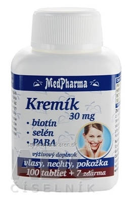 MedPharma KREMÍK 30mg+Biotín+Selén+PABA tbl (inov.2020) 1x107 ks