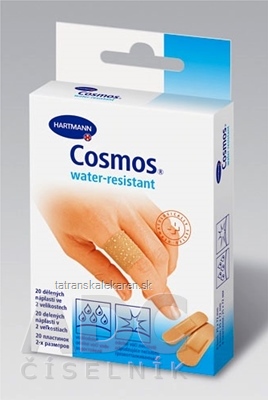 COSMOS Vode odolná (WATER-RESISTANT) náplasť na rany, 2 veľkosti 1x20 ks