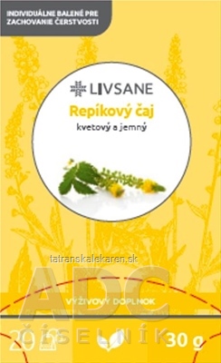 LIVSANE Repíkový čaj bylinný, individuálne balené vrecká 20x1,5 g (30 g)