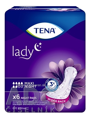 TENA Lady Maxi Night inkontinenčné vložky na noc 1x6 ks