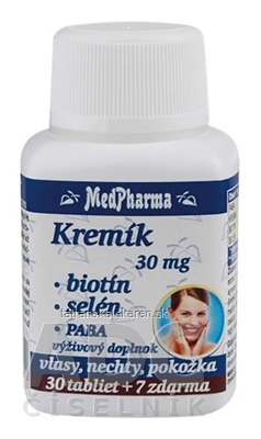 MedPharma KREMÍK 30mg+Biotín+Selén+PABA tbl (inov.2020) 1x37 ks