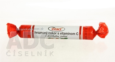 INTACT HROZNOVÝ CUKOR S VITAMÍNOM C s príchuťou jahody (pastilky v rolke) 1x40g