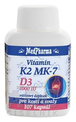 MedPharma VITAMÍN K2 MK-7 + D3 1000 IU cps 1x107 ks