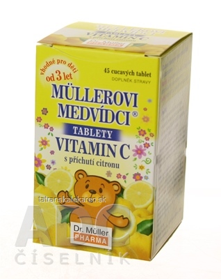 MÜLLEROVE medvedíky - VITAMÍN C tbl s príchuťou citrónu 1x45 ks