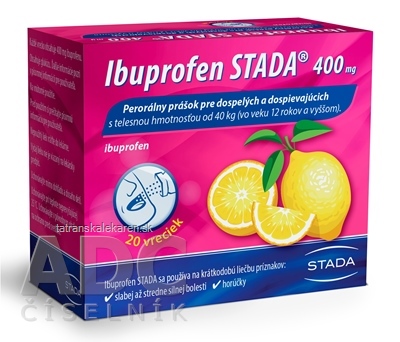 Ibuprofen STADA 400 mg perorálny prášok plv por (vre.papier/PE/Al/PE) 1x20 ks