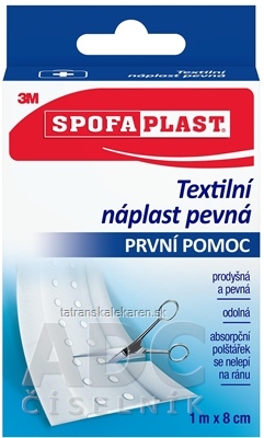 3M SPOFAPLAST č.264 Textilná náplasť pevná rýchloobväz, 8cm x 1m, pás, 1x1 ks