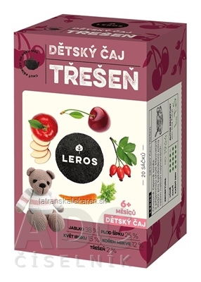 LEROS DETSKÝ ČAJ ČEREŠŇA nálevové vrecká (od 6+ mesiacov) 20x2 g (40 g)