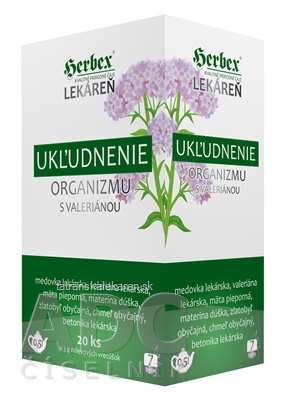 HERBEX Lekáreň UKĽUDNENIE organizmu s Valeriánou bylinná zmes, čaj 20x3 g (60 g)