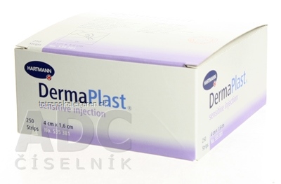 DERMAPLAST INJECTION SENSITIVE náplasť na ošetrenie miesta po injekcii alebo odbere krvi, nastrihané (40x16 mm) 1x250 ks